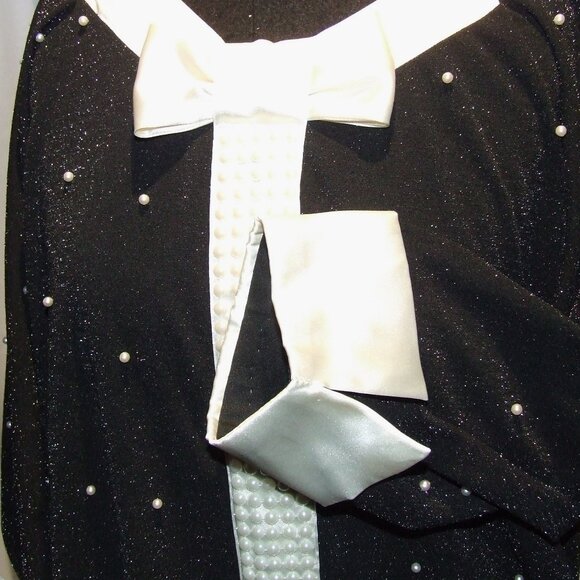 New Black and White Evening Stretchy Custom Made Dress in Chanel Style - Picture 6 of 6